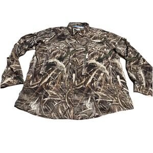 Magellan Shirt Fish Gear Loose Camo Realtree Max Long Sleeve Button Mens Sz  XL